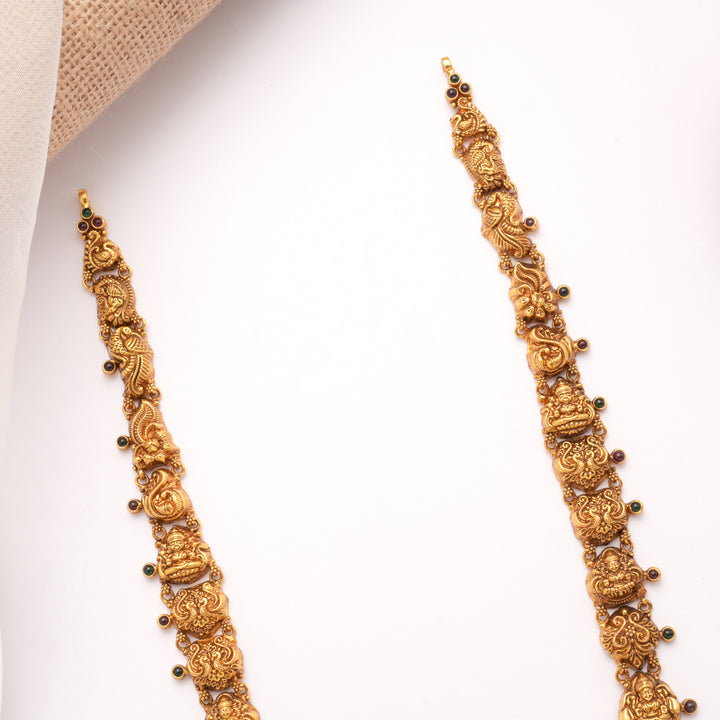 Heritage Goddess Lakshmi with Drops Golden Haram
