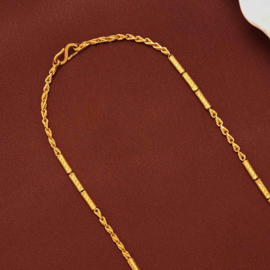 Premium Twisted Cylinder Gold Chain