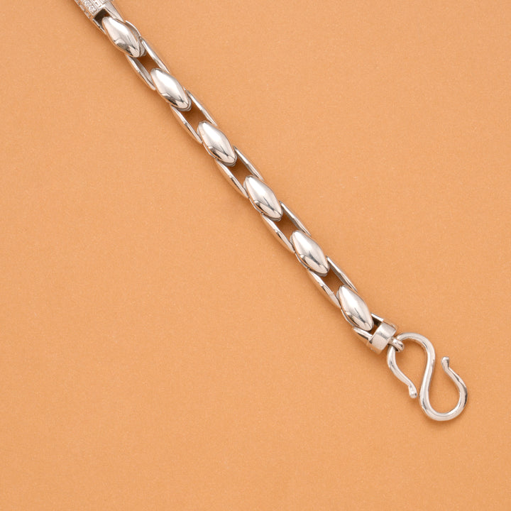 Bold Oval Men’s Silver Bracelet