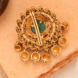 Blossom Floral Pattern Golden Kundan Pendant