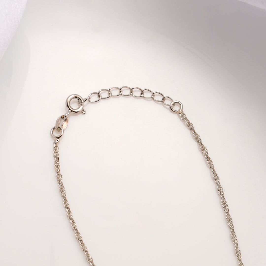 Pear Shape Birth Stone Silver Chain