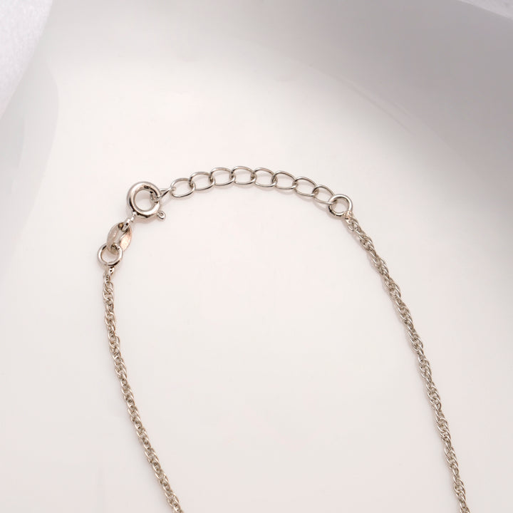 Pear Shape Birth Stone Silver Chain