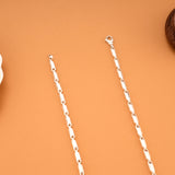 Capsule Shaped Silver Chain for Men