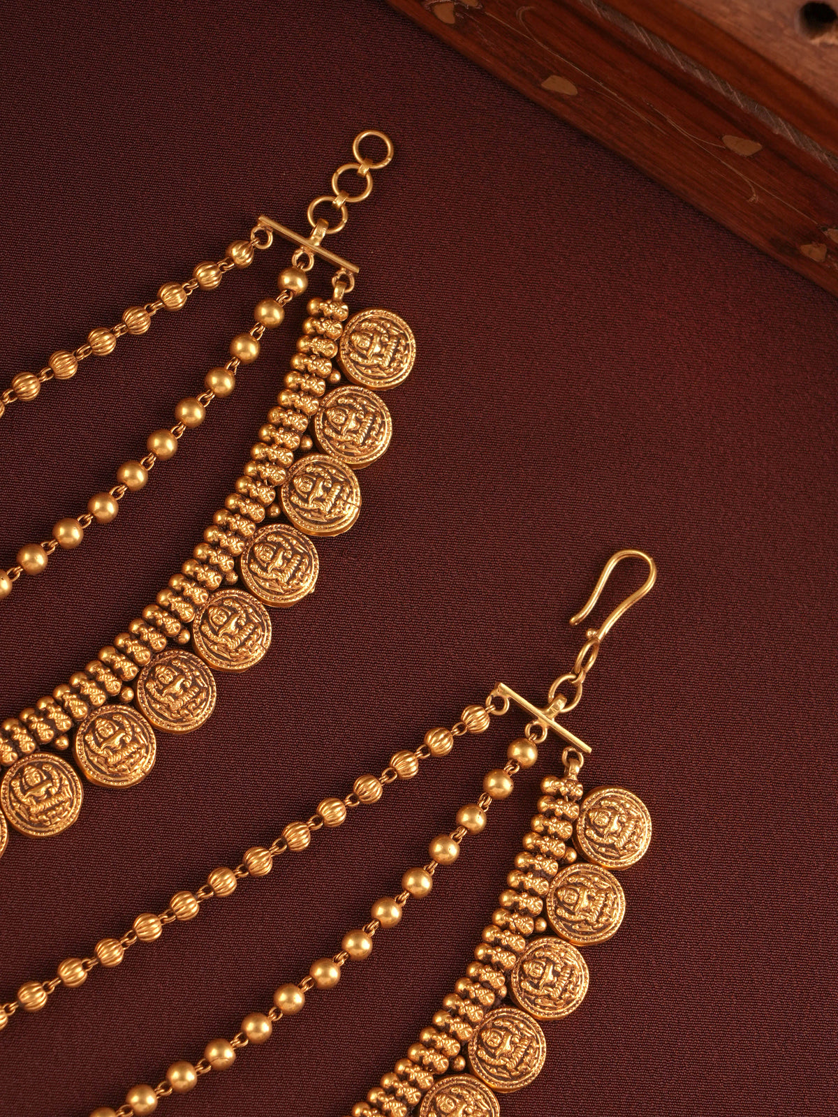 Triple Layered Balls with Lakshmi Coin Gold Mattal