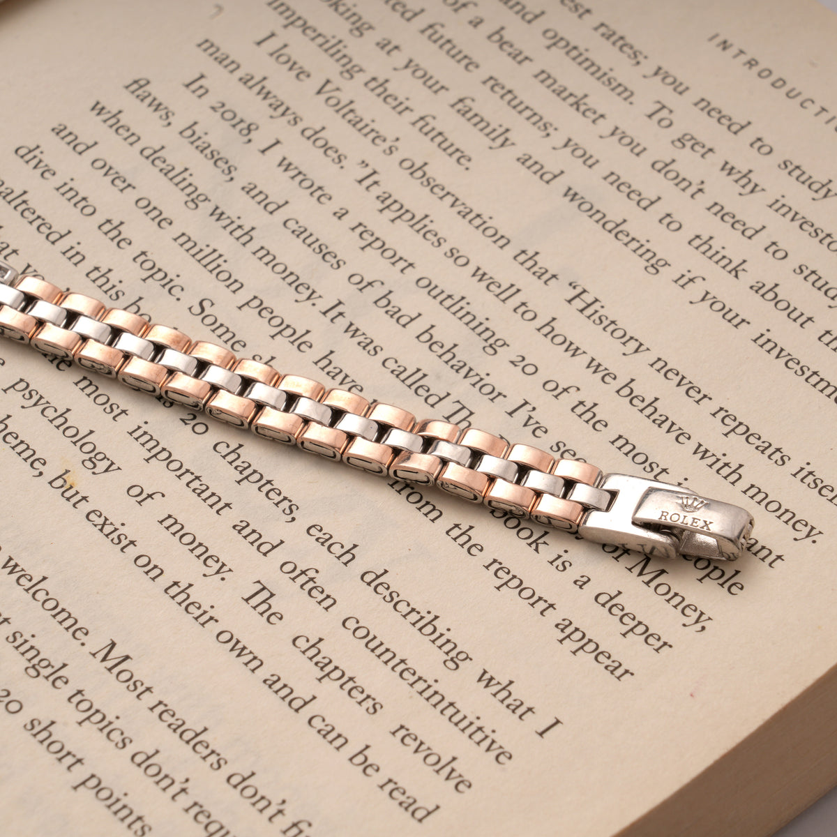 Dual Tone Braided Design Silver Bracelet