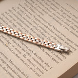 Dual Tone Braided Design Silver Bracelet
