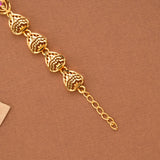 Leaf Pattern Nagas Silver Gold Plated Bracelet