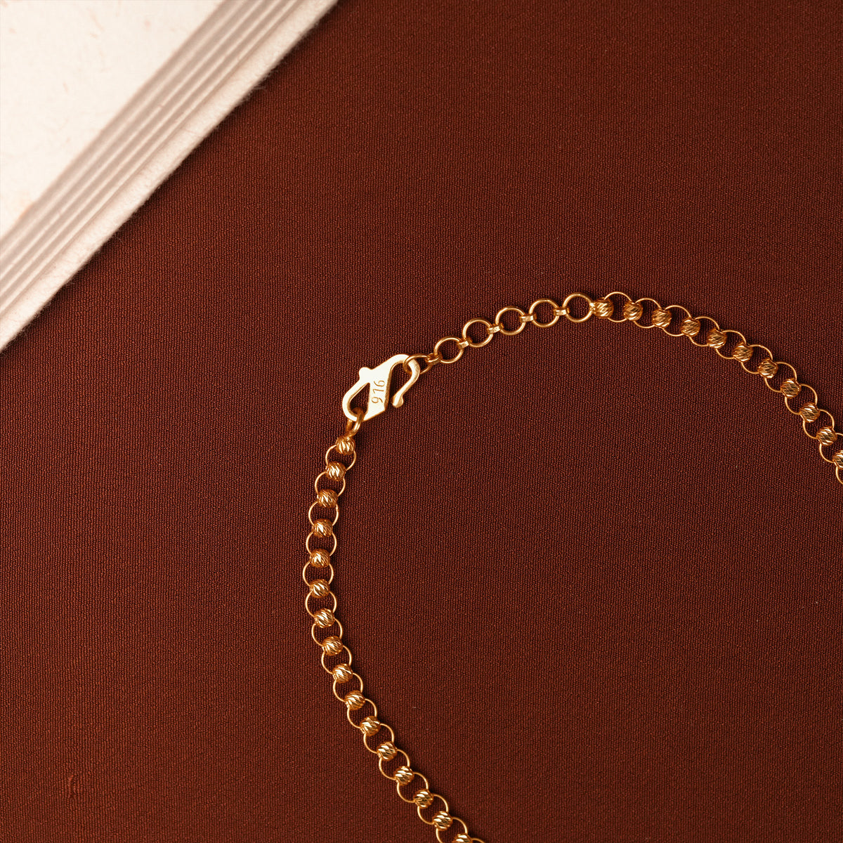Gold Butterfly Necklace with Ring Link Chain