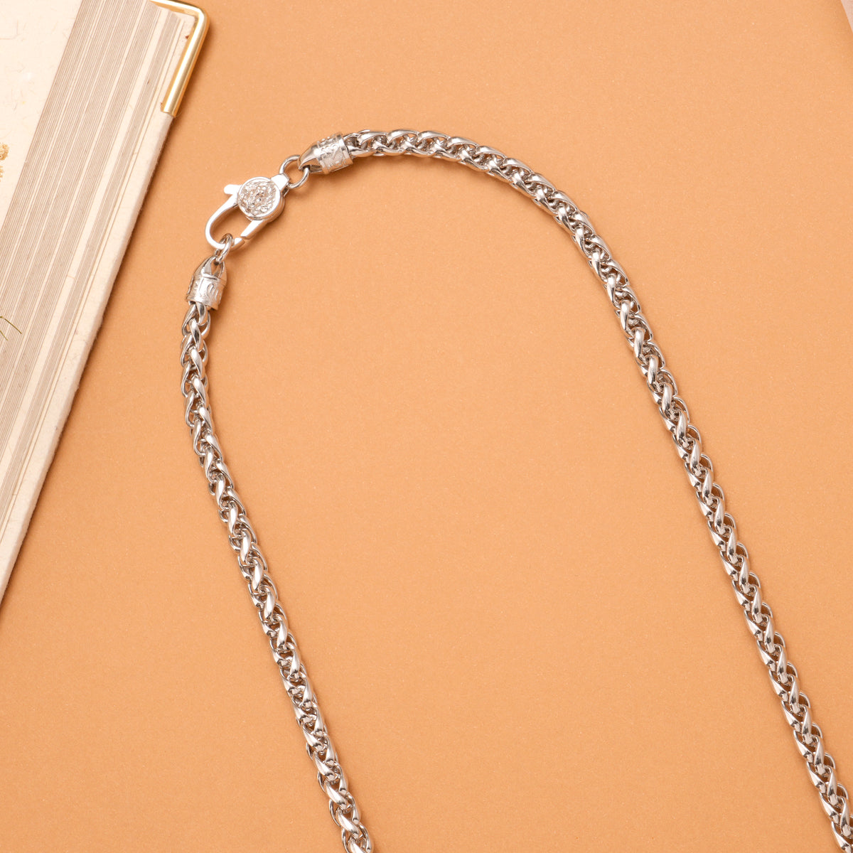 Elegant Rope Spiga Design Silver Chain
