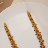 Lakshmi with Peacock Pearl Drop Golden Nagas Haram