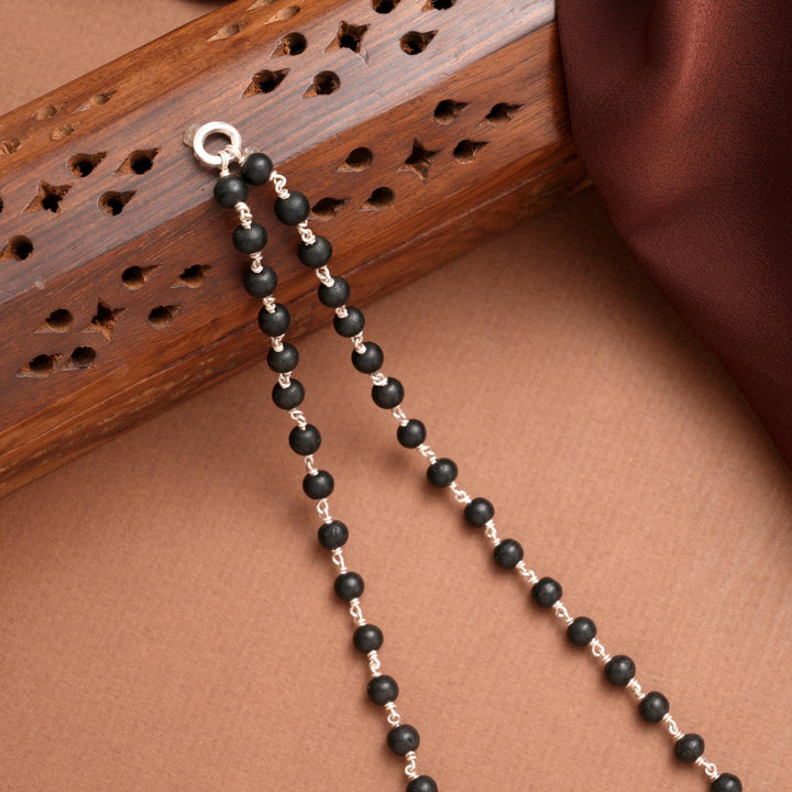 Divine Karungali Beads Silver Chain