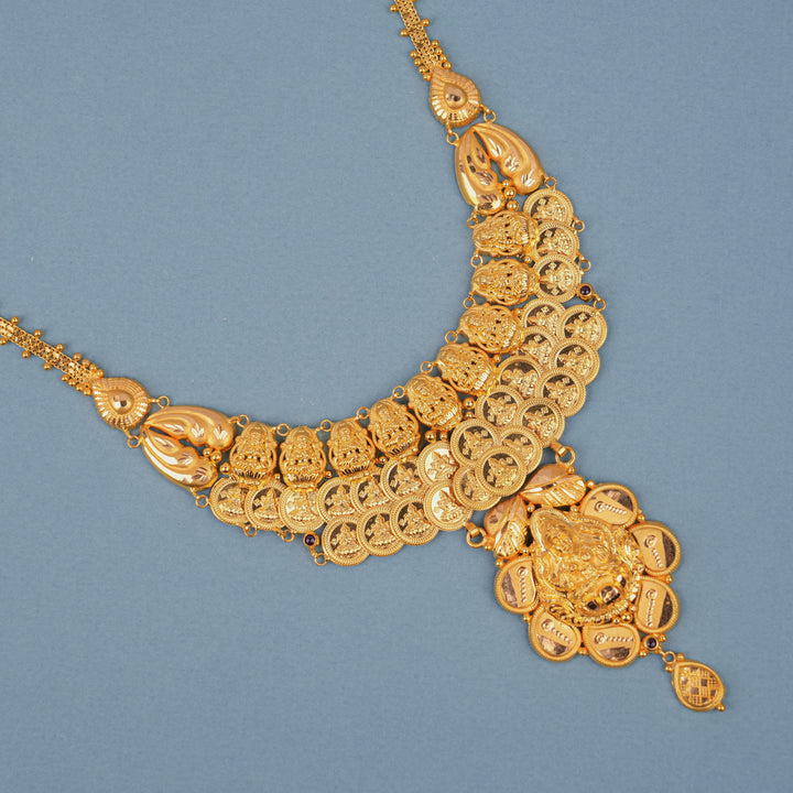 Heritage Dual Layer Gold Coin Drops Pendant Necklace