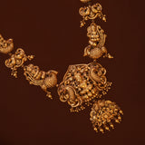 Antique Lakshmi with Peacock Design Gold Haram