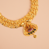 Divine Lakshmi Nagas Peacock Gold Necklace