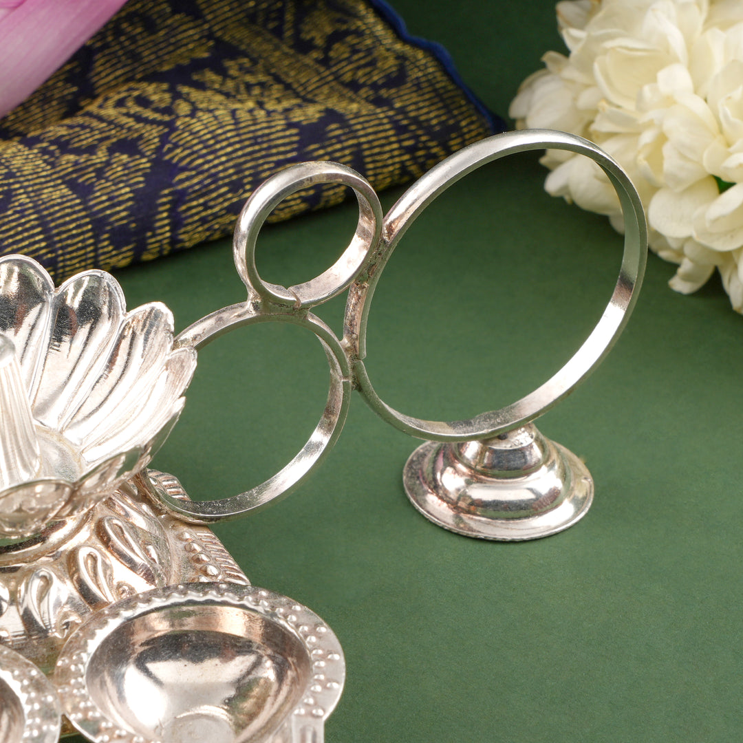 Traditional Silver Aarti Lamp