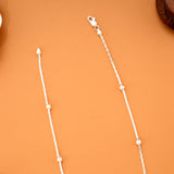 Shimmering Beads Silver Chain