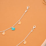 Butterfly and Heart Charm Silver Baby Anklets