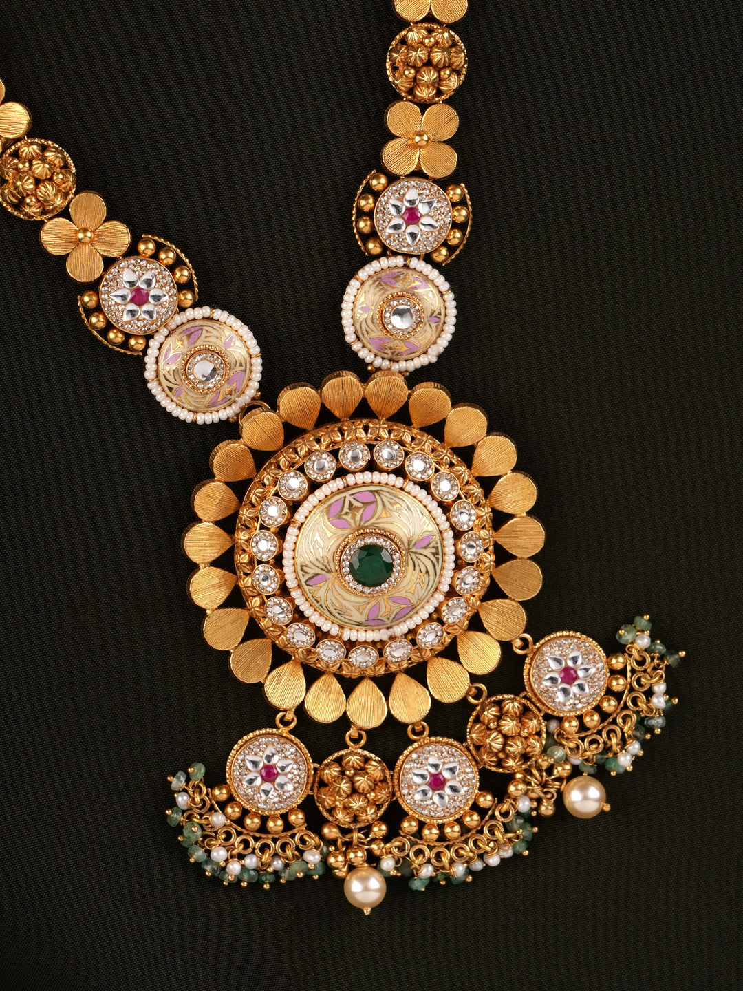 Brass Antique Long Gold Haram