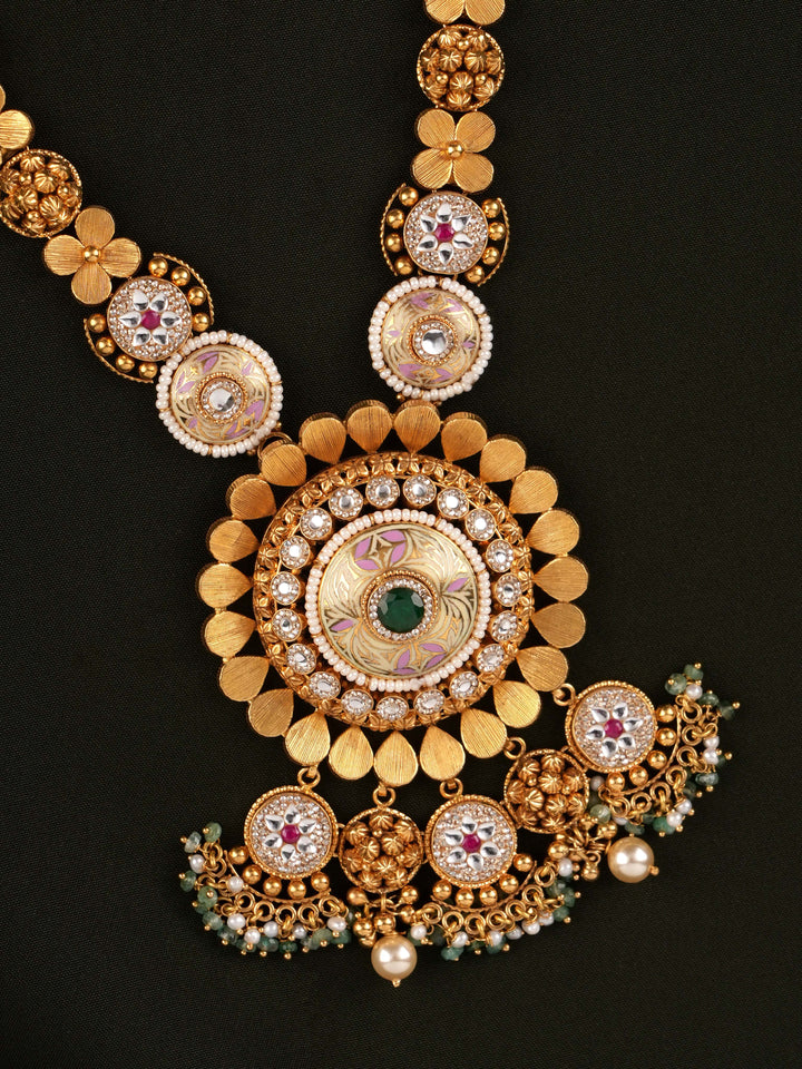 Brass Antique Long Gold Haram