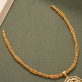 Elegant Hexagonal Pendant Golden Necklace