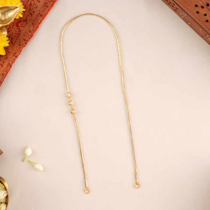Classic Golden Beaded Mugappu Chain