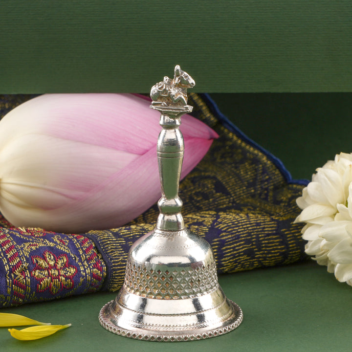 Traditional Nandi Silver Pooja Bell
