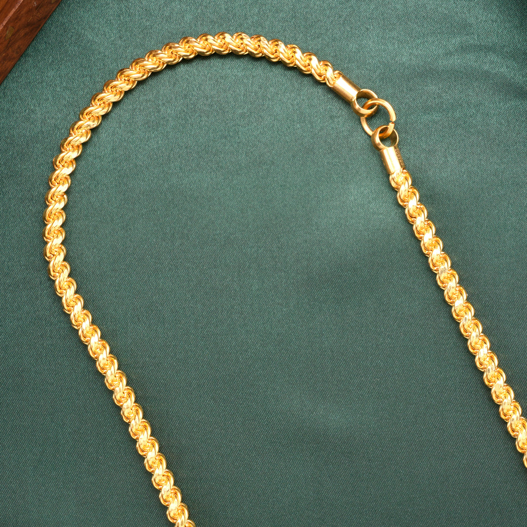 Rope Twist Long Gold Chain