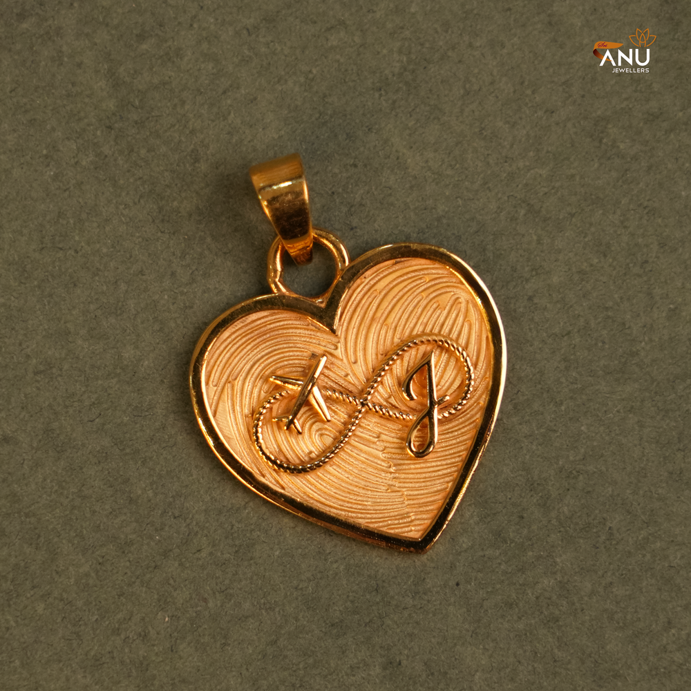 Customized Fingerprint Heart Gold Thaali