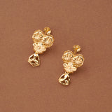 Star Shape Casting Floral Golden Necklace Set