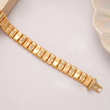 Elegant Link Pattern Golden Bracelet for Men