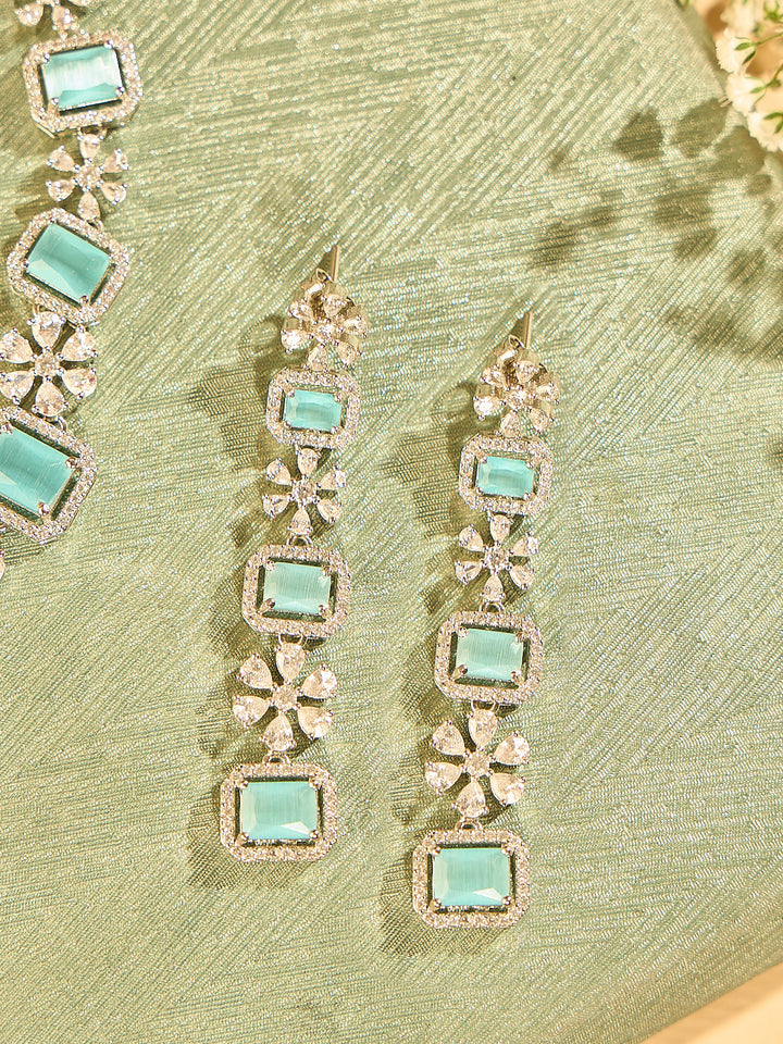 Cubic Zirconia Studded Necklace Set