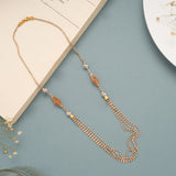 Multi Layer Dual Tone Gold Beads Chain
