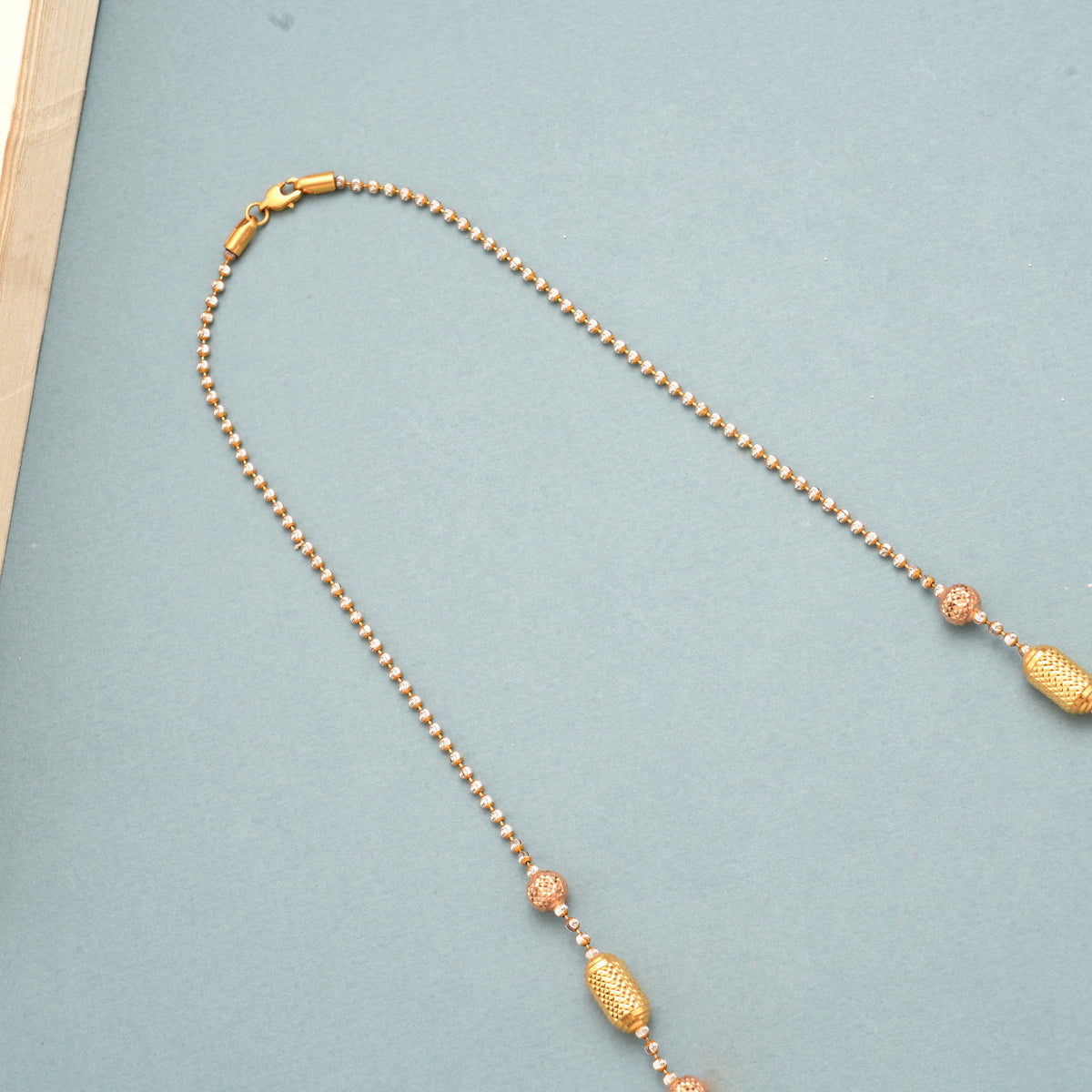 Dual Tone Rose Gold Capsule Design Gold Necklace
