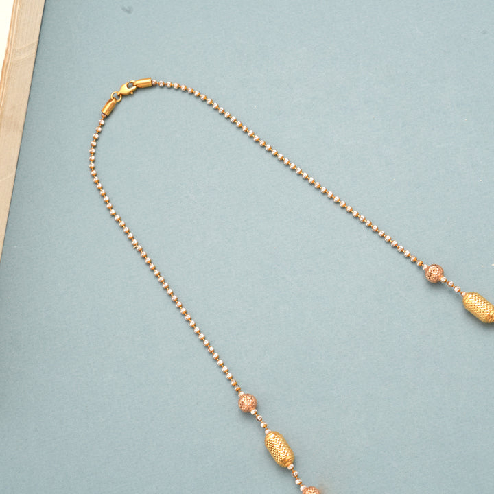 Dual Tone Rose Gold Capsule Design Gold Necklace