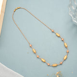 Dual Tone Rose Gold Capsule Design Gold Necklace