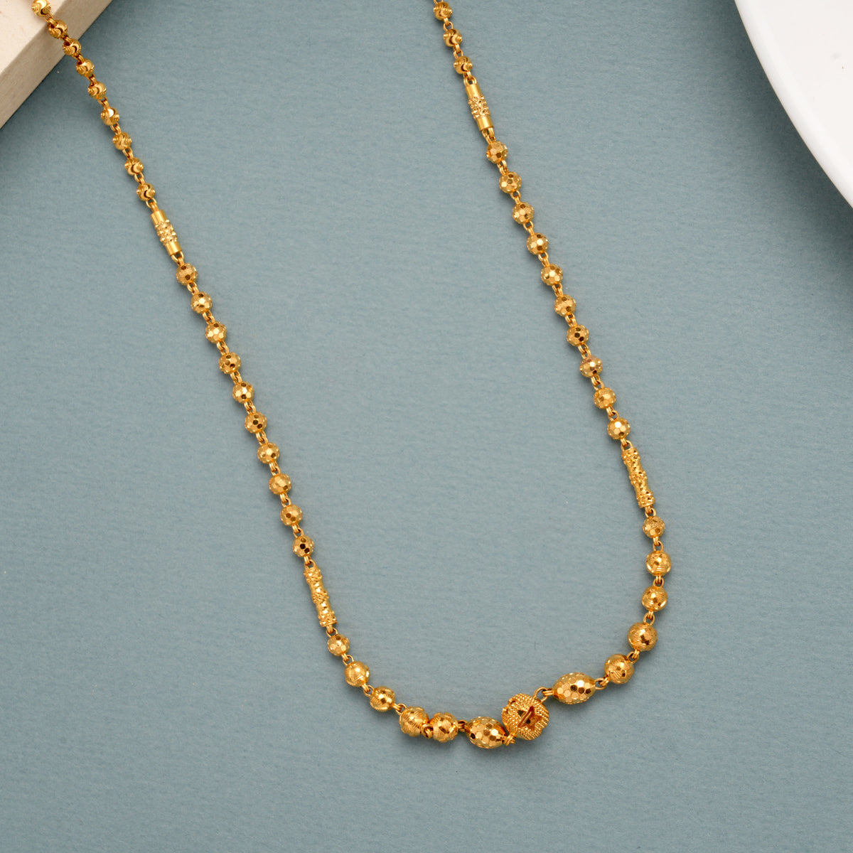 Modern Gold Beaded Designer Style Chain
