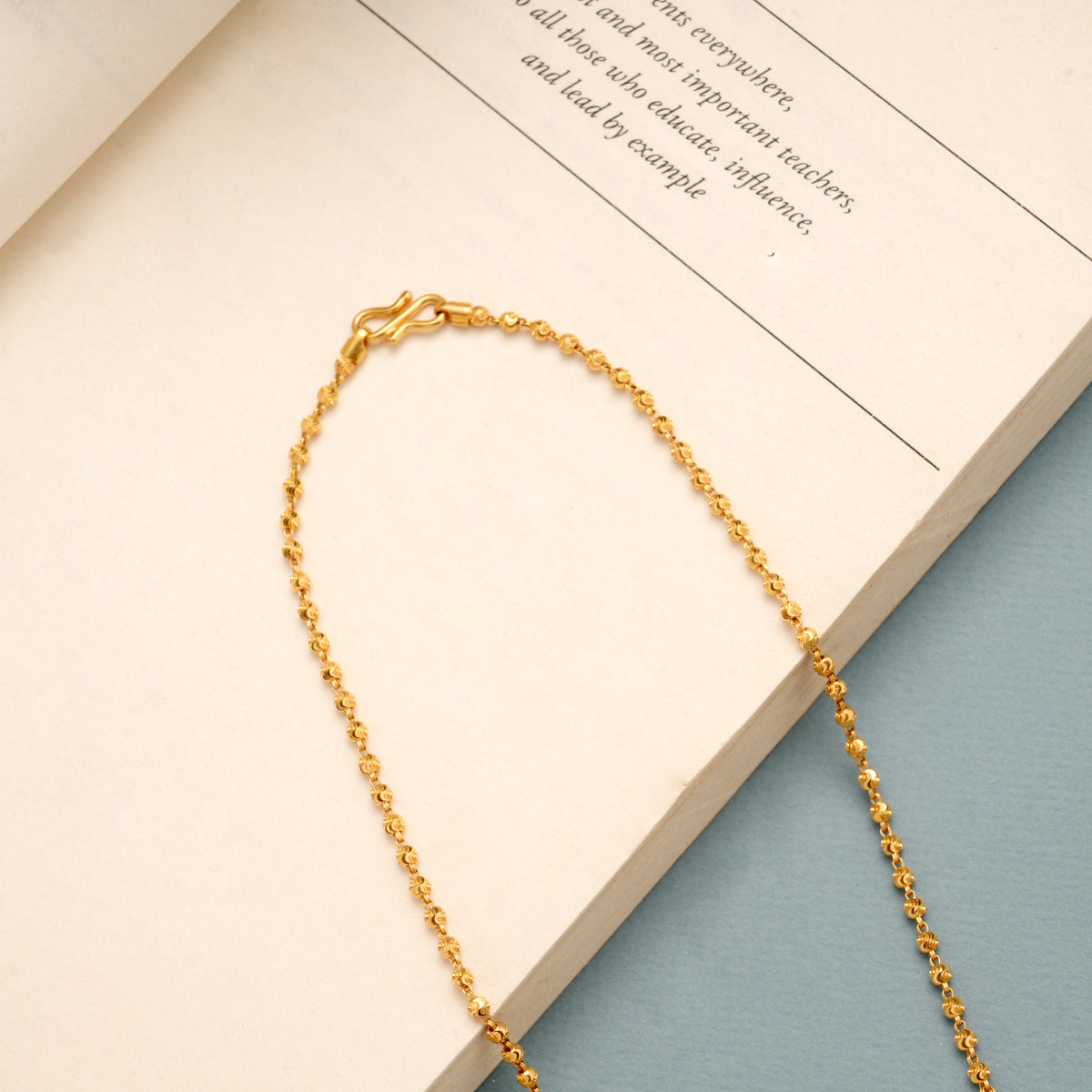 Modern Gold Beaded Designer Style Chain