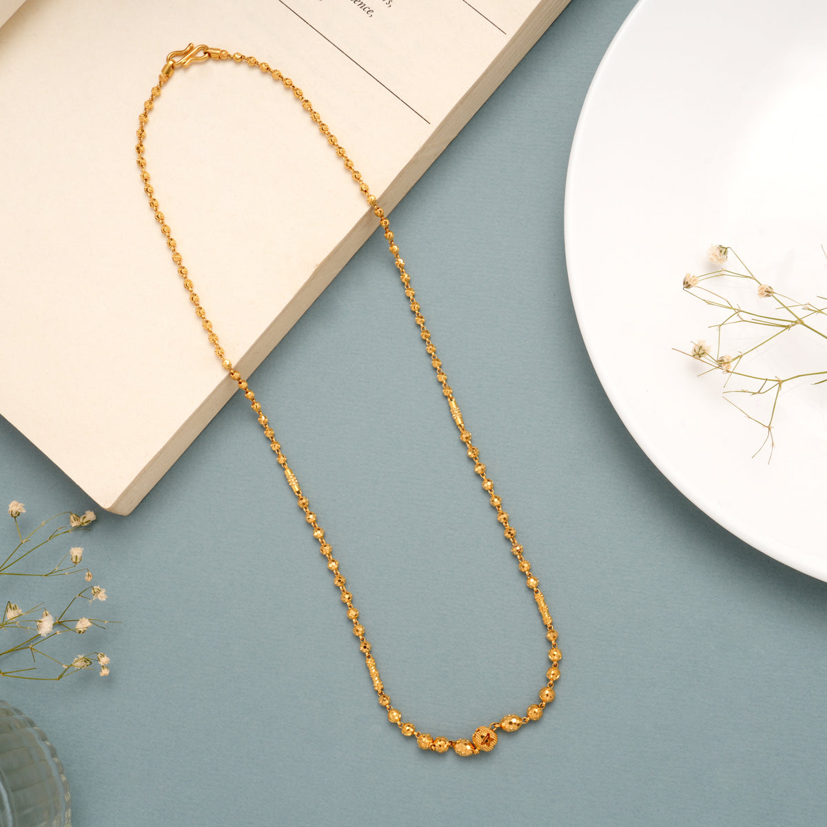 Modern Gold Beaded Designer Style Chain
