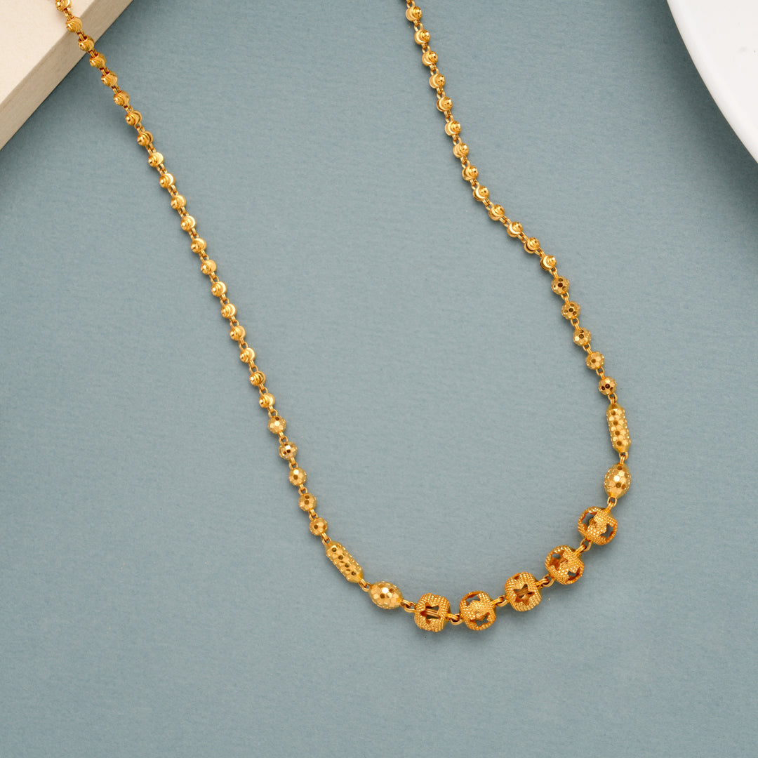 Stylish Beaded Gold Long Chain