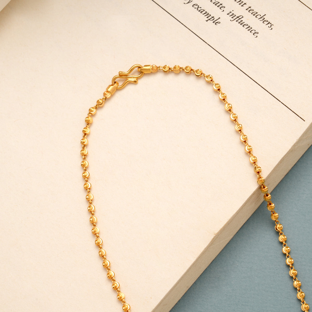 Stylish Beaded Gold Long Chain
