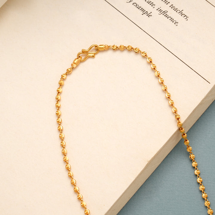Stylish Beaded Gold Long Chain