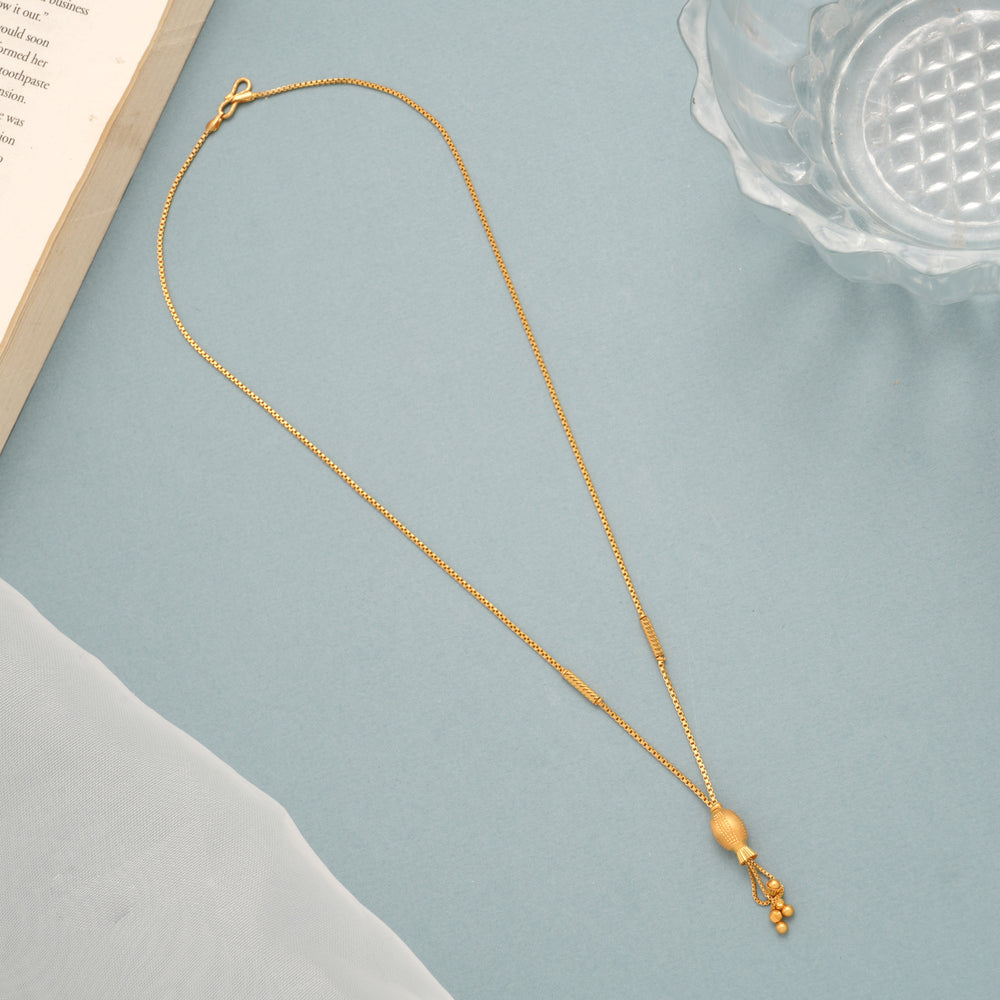 Simple Tiny Ball Drops Gold Necklace