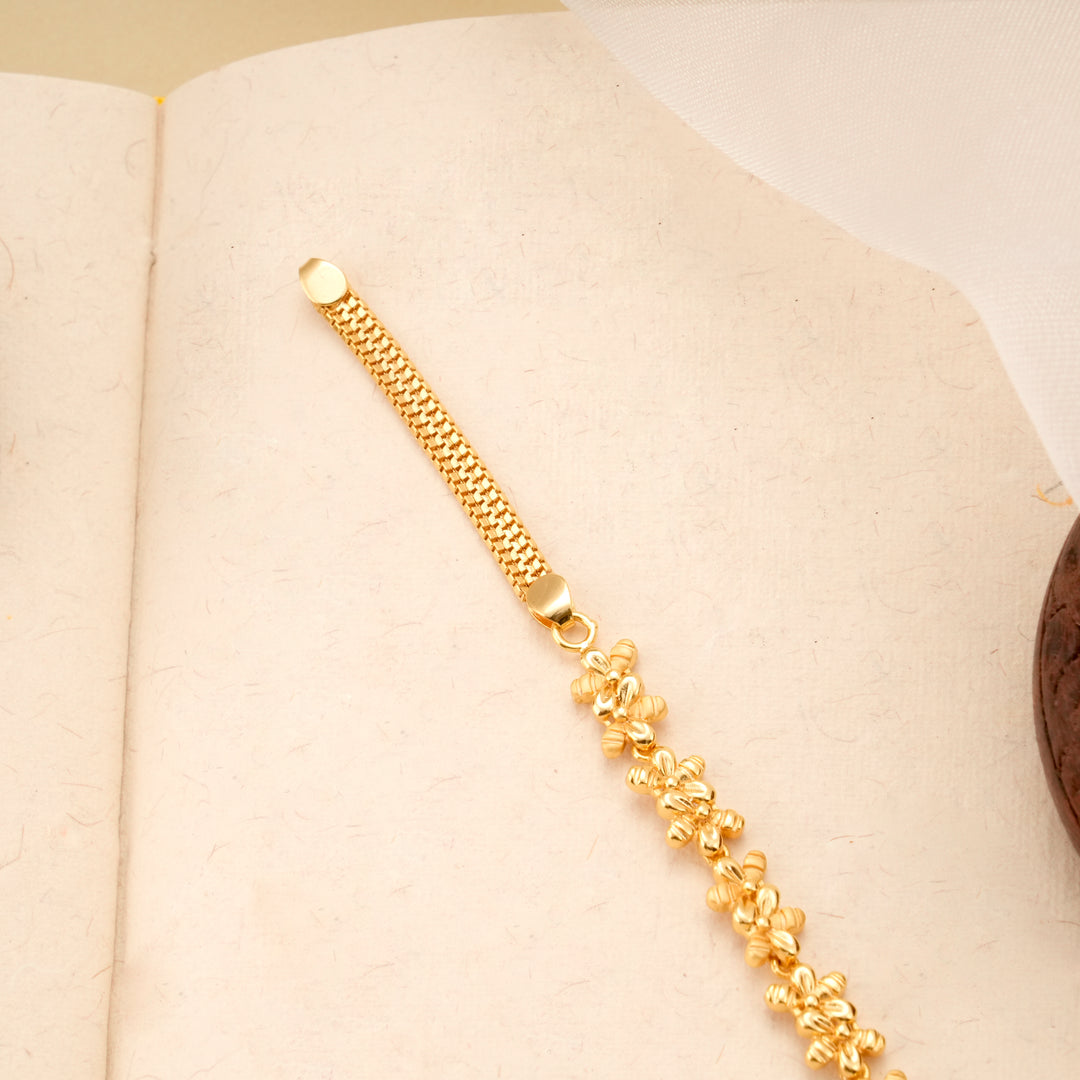 Floral Design Gold Plated Bracelet