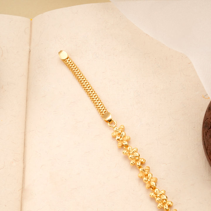 Floral Design Gold Plated Bracelet