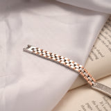 Dual Tone Braided Design Silver Bracelet