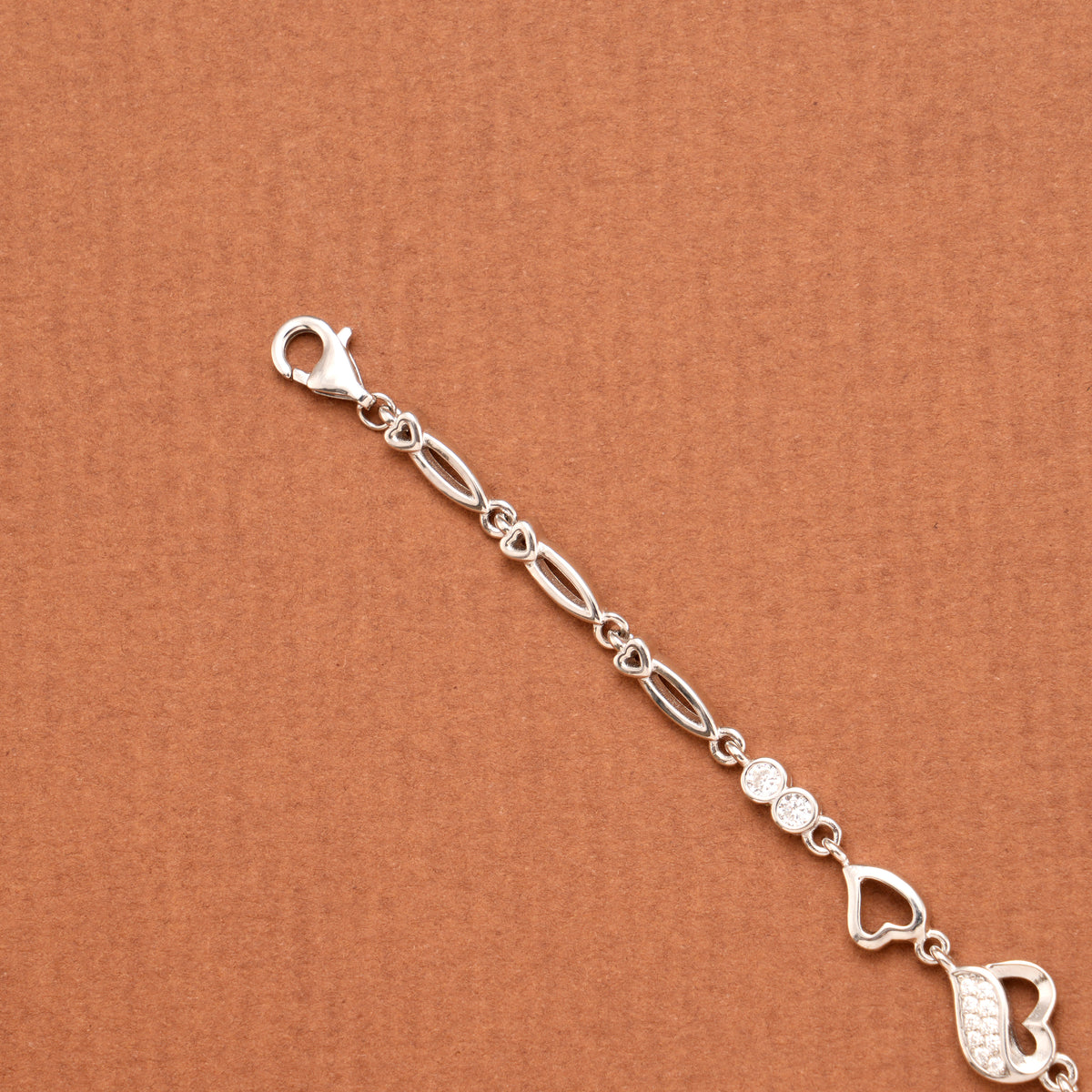Elegant Heart Silver Bracelet for Women