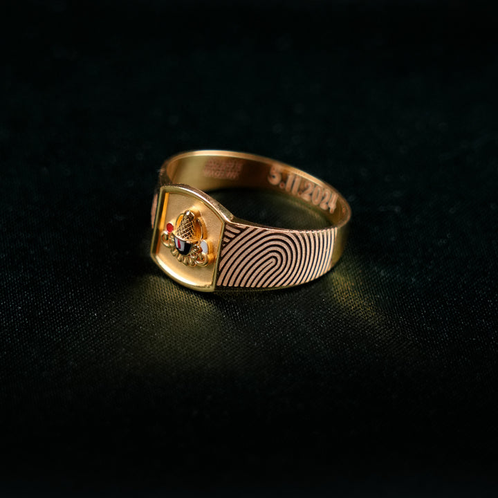 Customized Gold Temple Signet Ring