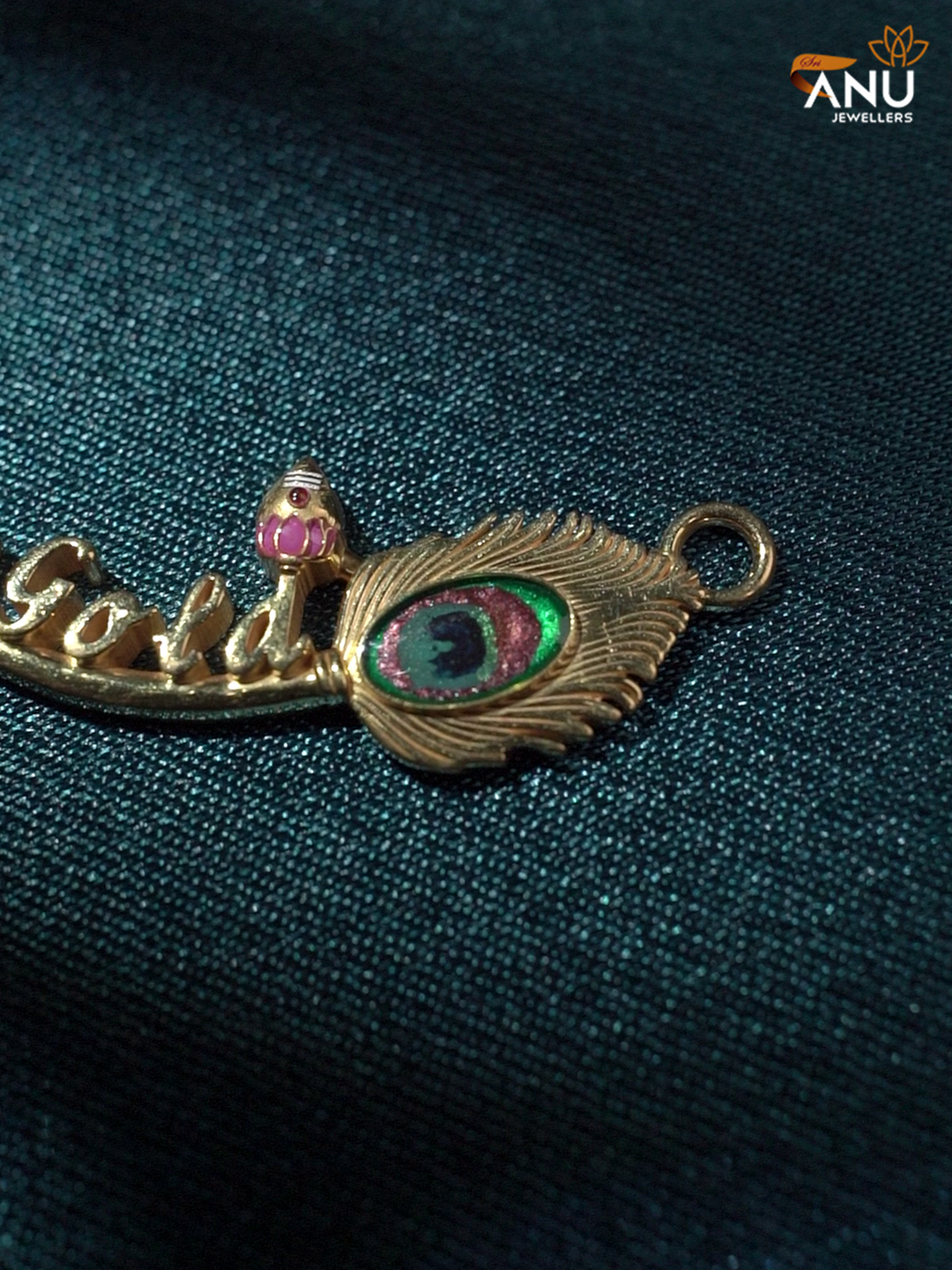 Peacock Feather Personalized Name Pendant