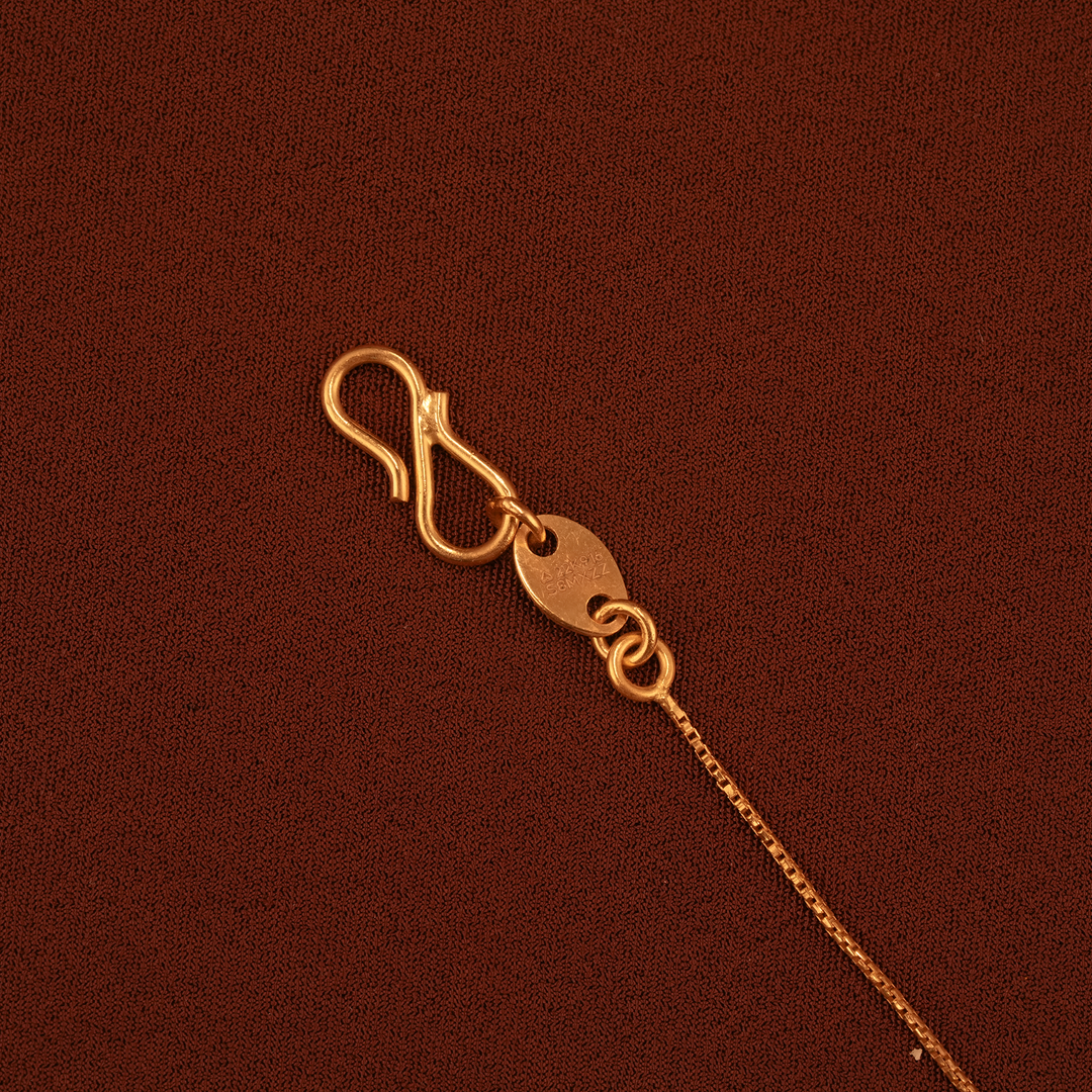 Minimal Square Ruby Drop Gold Chain