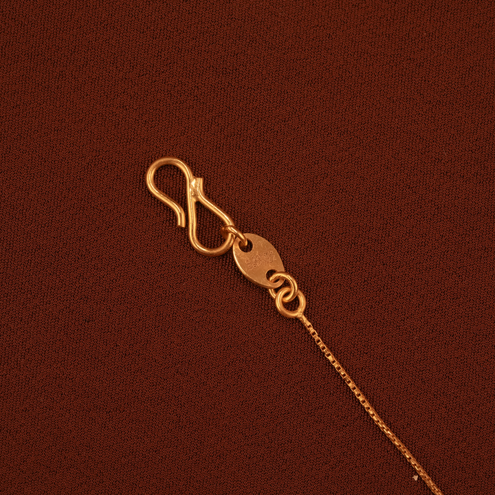 Minimal Square Ruby Drop Gold Chain